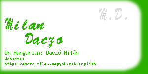 milan daczo business card
