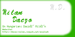 milan daczo business card